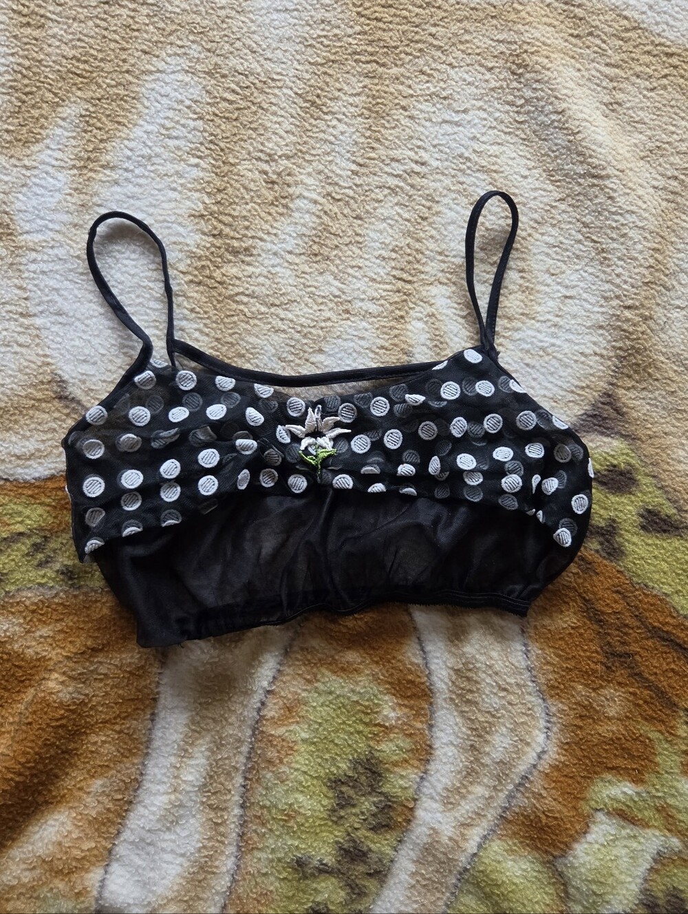 1950sbBlack Polka Dot Bralett